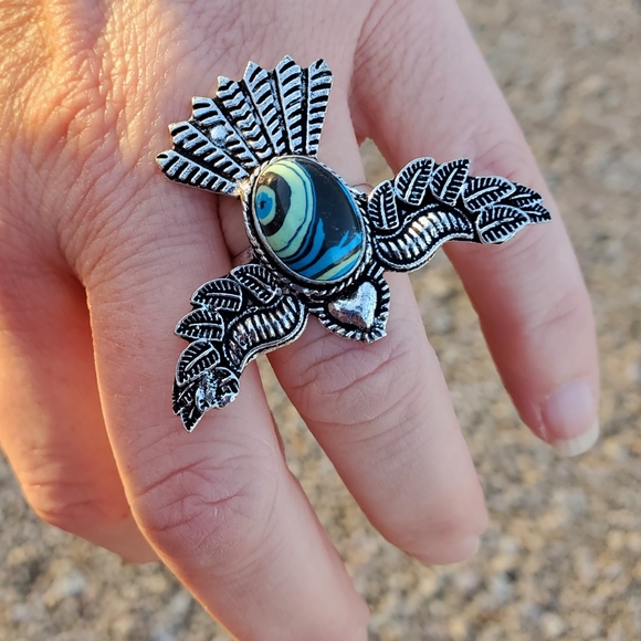 New Mosaic Jasper 925 Silver Mystic Ring. - Picture 7 of 16